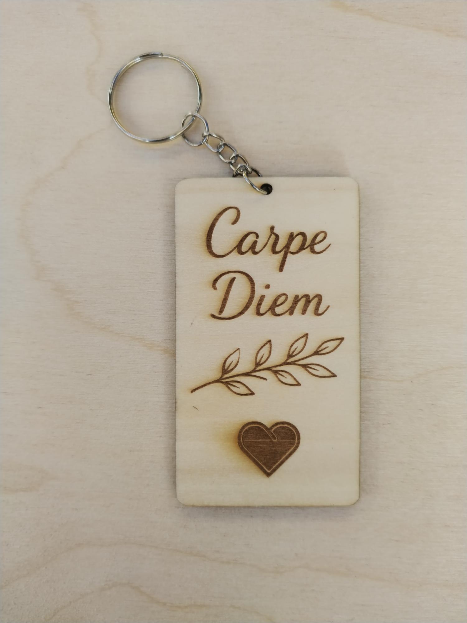 Porte-clés rectangulaire Carpe diem