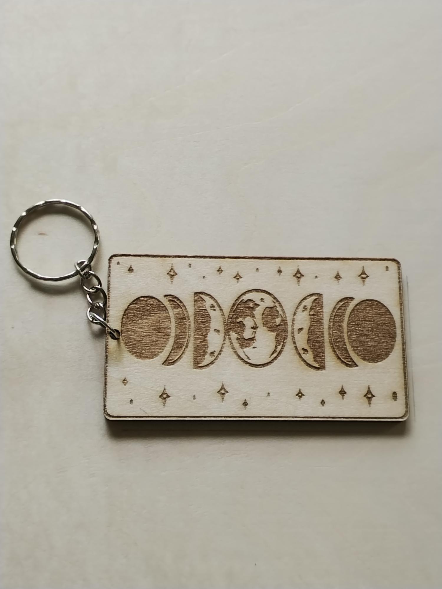 Porte-clés rectangulaire Phases de lune